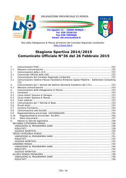 Comunicato ufficiale N.36