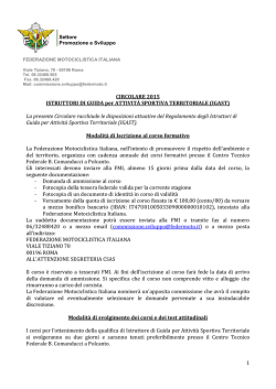 Circolare istruttori di guida IGAST - Federazione Motociclistica Italiana