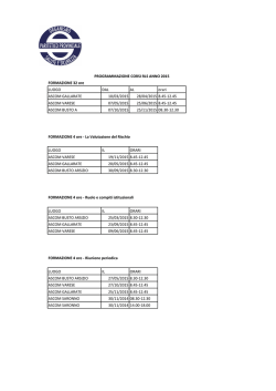 FORMAZIONE 32 ore LUOGO DAL AL orari ASCOM