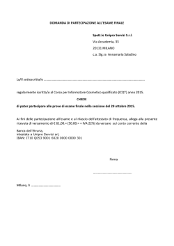 Scarica Domanda di partecipazione all`esame finale