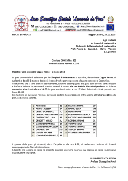 Prot. n. 2674/C41a Reggio Calabria, 28.02.2015 Agli studenti Ai