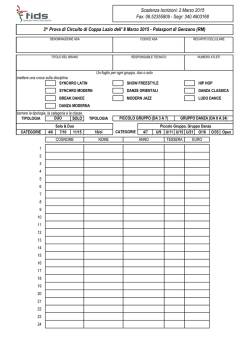 Modulo Danze Artistiche del settore divulgativo