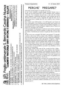 Foglio Avvisi settimana 8-15 marzo 2015