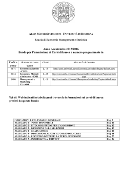 Test Ingresso 2015 Economia Bologna