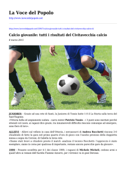 Calcio giovanile: tutti i risultati del Civitavecchia calcio