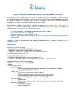 Corso di Formazione: memorie e notifiche nel Processo