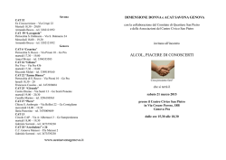 ALCOL, PIACERE DI CONOSCERTI