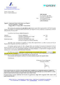 convocazioni FVG - FIDAL