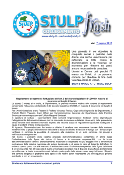 1 del 7 marzo 2015 Una giornata in cui ricordare le