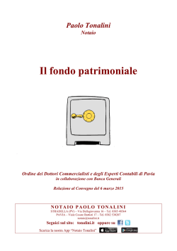 Il fondo patrimoniale - Notaio Paolo Tonalini