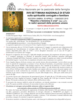Note organizzative - Chiesa Cattolica Italiana