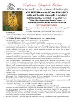 Note organizzative - Chiesa Cattolica Italiana