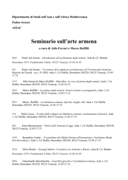 NUOVO PROGRAMMA "Seminario sull`arte armena"