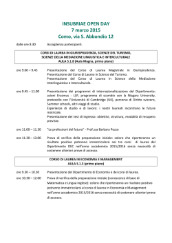 Programma - Università degli Studi dell`Insubria