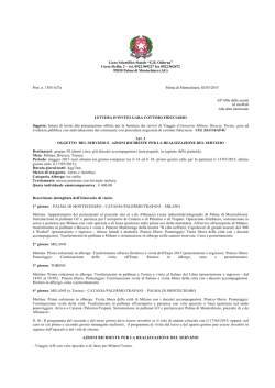 Lettera invito gara cottimo fiduciario Viaggio di