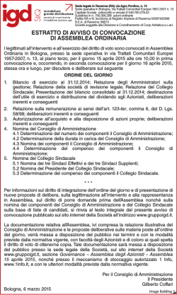 estratto di avviso di convocazione di assemblea ordinaria