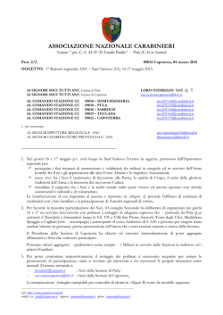 1&deg; raduno regionale anc - sant`antioco 16 - 17 maggio 2015