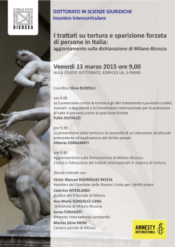 Convegno "I Trattati su tortura e sparizione forzata di