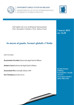 In mezzo al guado. Scenari globali e l`Italia