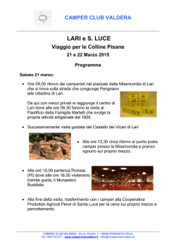 Programma - Camper Club Valdera