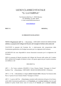 LICEO CLASSICO STATALE &ldquo;G. LA FARINA&rdquo;
