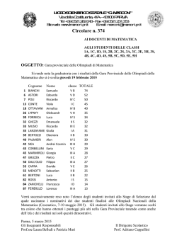 Gara provinciale delle Olimpiadi di Matematica
