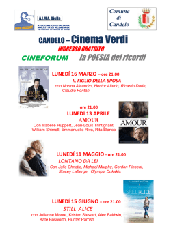 CINEFORUM laPOESIAdei ricordi
