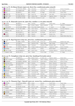 14.30: 1a, Pr. De Massa Renato (3900 mt, 8000 Eur