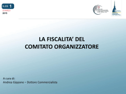 Slides a cura del Dott. Gippone - Ordine dei Dottori Commercialisti e