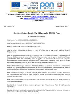 Bandi Esperti-Tutor aziendali IIS Vittorini - Lentini