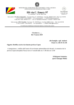 Orario ricevimento prof.ssa Capon