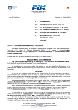 REGOLAMENTO ED AVVERTENZE