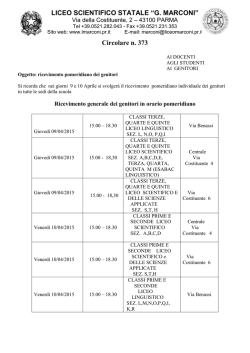Ricevimento generale pomeridiano dei genitori