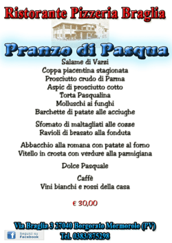 Pranzo di Pasqua 2015 - Ristorante Pizzeria Braglia