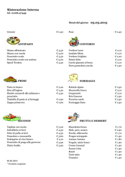 Menu del 05 Marzo 2015 - CRAL Aziendale Fondiaria