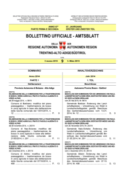 Bollettino - Regione Autonoma Trentino Alto Adige