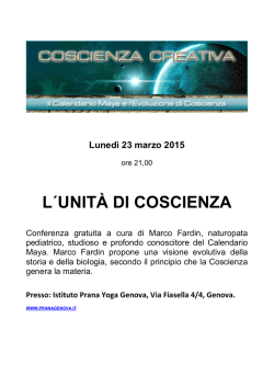 L&acute;UNIT&Agrave; DI COSCIENZA