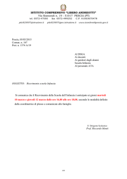 ISTITUTO COMPRENSIVO &ldquo;LIBERO ANDREOTTI&rdquo; Via Sismondi n