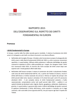 rapporto 2015 dell`osservatorio sul rispetto dei diritti fondamentali in