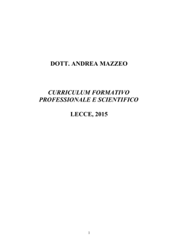 Curriculum vitae - Dr Andrea Mazzeo