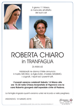 Chiaro Roberta in Tranfaglia Sabato 14 Marzo 2015 ore