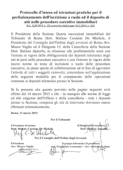 Testo del comunicato - Tribunale Ordinario di Roma