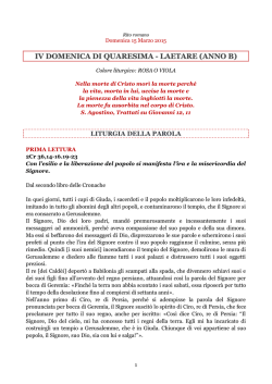IV Domenica di Quaresima - B