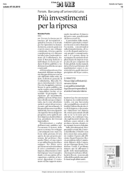 Pi&ugrave; investimenti per la ripresa - Gruppo Giovani Imprenditori di Prato