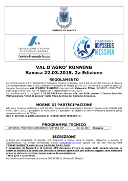 Regolamento Val d`Agro`