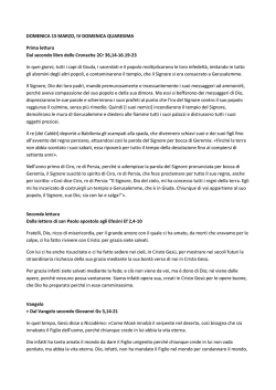 domenica 15 marzo - La Settimana tutti i giorni