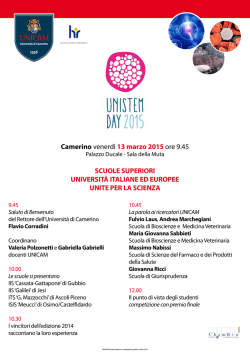 Unistem Day 2015 - Università degli Studi di Camerino