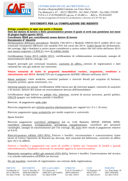 Elenco documenti - CAF UIL del Trentino