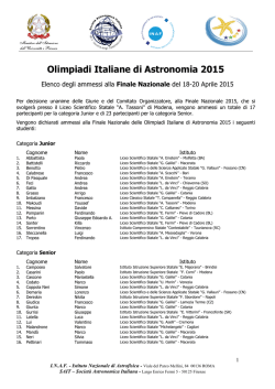 elenco completo - INAF - Istituto Nazionale di Astrofisica