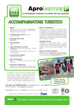 Accompagnatore Turistico - Apro Formazione Professionale